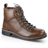 Silver Street London Men's Marble Leather Lace Up Boots in Brown | Size: 8
