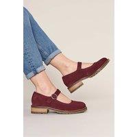 Moshulu Women's Boyce' Flat Mary Jane Style Shoes in Dark Red | Size: 5