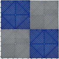 Monstershop Vented Garage Floor Tiles With Edges - 60 Grey & 60 Blue