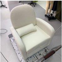 Living and Home Swivel Chenille Upholstered Single Sofa Armchair in Beige