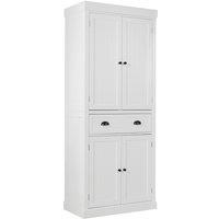 Costway Wood Tall Storage Cabinet 2 Doors Display Organizer Freestanding Pantry Cupboard in White