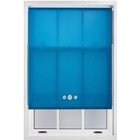 Furnished Teal Daylight Roller Blind with Triple Chrome Round Eyelets - Trimmable Window Shade | Size: 210 cm width x 210 cm drop