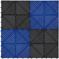 Monstershop Vented Garage Floor Tiles With Edges - 60 Black & 60 Blue