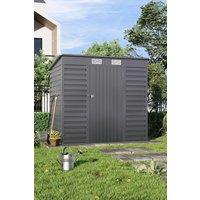 Garden Sanctuary Outdoor Garden Galvanized Steel Storage Tool Shed in Grey