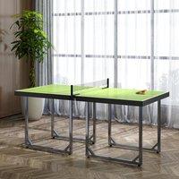 HOMCOM Tennis Table Ping Pong Foldable with Net Game Steel 183cm Indoor in Green