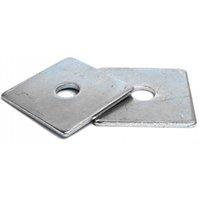 Pegdev M12 40 x 40 x 3mm Heavy Duty BZP Square Plated Washers - Zinc Plated (Pack of 250) in Metallic Silver