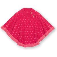 Kite Girl's Rosey Heart Poncho in Pink | Size: 18-36 m