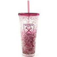 West Ham United FC Crest 600ml Freezer Cup With Straw in Maroon
