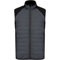 Proact Men's Dual Fabric Padded Sports Body Warmer in Dark Grey | Size: XL