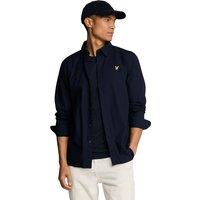 Lyle & Scott Men's Poplin Long-Sleeved Shirt in Dark Navy | Size: Large