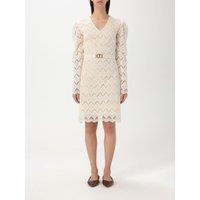 Lace Mini Dress with VNeck- Natural Dresses