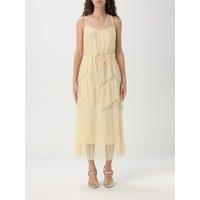 Pliss Midi Dress with Lace Detail- Ivory Dresses