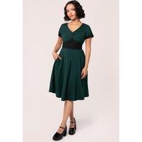 Hell Bunny Women's Jessica Vintage Glamour 50s Style Midi Dress Green