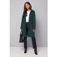 Wallis Women's Double Crepe Pea Coat in Green | Size: 16