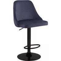 Hygrad Built to Survive Breakfast Velvet Bar Stools Swivel Chair Kitchen Barstool Set of 2 in Black