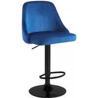 Hygrad Built to Survive Breakfast Velvet Bar Stools Swivel Chair Kitchen Barstool Set of 2 in Blue