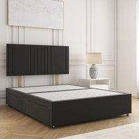 BSSPOKE Monaco Divan Bed Plush 24Headboard 2Drawers Same Side & No Mattress in Black | Size: Super King