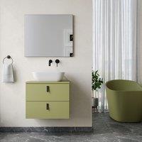 Banyetti Invicta 600mm Wall Hung Vanity with Matching Worktop - Sage Green
