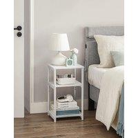 VASAGLE 3-Tier Sofa Side Table End Table Steel Frame Industrial Office in White