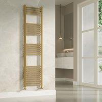 Banyetti Aureli Brushed Brass Ladder Towel Rail Radiator - 1600mm x 400mm in Gold