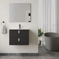 Banyetti Invicta 600mm Wall Hung Vanity with Lira Basin - Matt Black