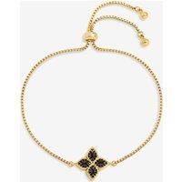 Jon Richard Women's 14K Gold Plated & Jet Druzy Stone Clover Bracelet