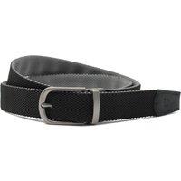 XPOSED Men's Reversible & Stripe Stretch Belt For Ultimate Comfort in Jet Black