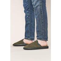 Moshulu Men's 'Weston 3' Suede Mule Slippers in Olive | Size: 7
