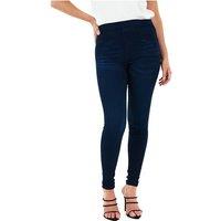 Smart Living Women's Cotton Mix High-Waisted Double Button Denim Jeans in Blue | Size: 8