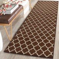 Smart Living Trellis Heavy Duty Machine Washable Hallway Kitchen Non Slip Door Mat in Dark Brown | Size: 57 cm x 90 cm