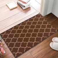 Smart Living Trellis Heavy Duty Machine Washable Hallway Kitchen Non Slip Door Mat in Brown | Size: 57 cm x 90 cm