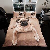 Smart Living 3D Effect Animal Polycotton Printed Duvet Cover Set in Medium Beige | Size: Double