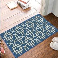 Smart Living Siam Heavy Duty Machine Washable Hallway Kitchen Non Slip Door Mat in Blue | Size: 50 cm x 80 cm
