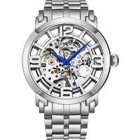 STHRLING Original Men's Winchester Automatic 42 mm Skeleton Watch with Stainless Steel Link Bracelet in Silver