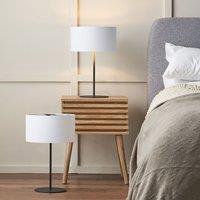 Ruma Set of 2 Elin Matt Black & Ivory Table Lamp in White