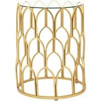 Orsina Merlin Leaf Side Table in Gold
