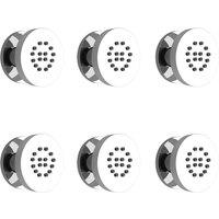 Nes Home Chrome Round Bathroom Shower Mixer Massage Body Jets Brass in Metallic Silver