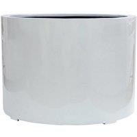Primrose White Stone Composite Low Cylinder Planter 1m