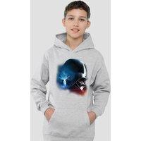 Disney Obiwan Kenobi Poster Vader Youth Kids Pull-Over Hoodie, Athletic Heather in Grey | Size: 7-8 Years
