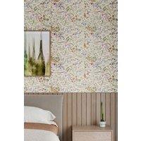 Living and Home Botanical Garden Wallpaper Cream Background with Daisies, Daffodils, Morning Glories & Wildflowers in Beige
