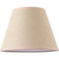Happy Homewares Traditional Rattan Tweed Lamp Shade with Coloured Cotton Fabric Trims in Pink | Size: 10 inches