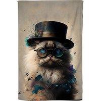 Warren Reed - Designer Ragdoll Cat With Glasses Splashart Tea Towel