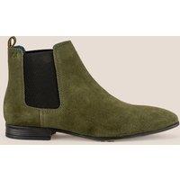 Oswin Hyde Men's Darwin Suede Chelsea Boots in Green | Size: 8