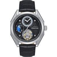 Heritor Automatic Men's Antoni Leather-Band Watch in Silver