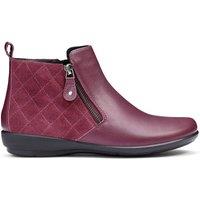 Hotter Women's Wide Fit 'Winchester' Quilted Boots in Maroon | Size: 5