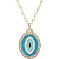 Latelita Women's Lucky Evil Eye Turquoise Enamel Necklace Gold in Blue
