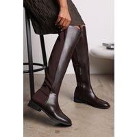 Where's That From Women's 'Diem' Over Тhe Knee Pull On Boots with Low Heel in Brown | Size: 4