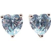 Harfi Women's Blue Topaz Heart Sterling Silver Stud Gemstone Earrings