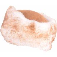 SNUGRUGS Women's Womens Genuine Sheepskin Cossack Style Hat with Double Face Crown in Tan | Size: Large