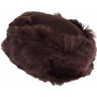 SNUGRUGS Women's Womens Genuine Sheepskin Cossack Style Hat with Double Face Crown in Brown | Size: Medium